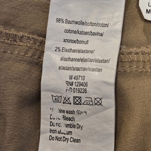 Tan Straight Leg Cropped Pants Unknown Brand Women's 8 Back Embroidery & Studs - Picture 12 of 13